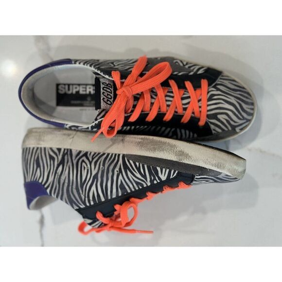 Golden Goose Superstar Zebra-Striped Sneakers Size 38 - Picture 6 of 9